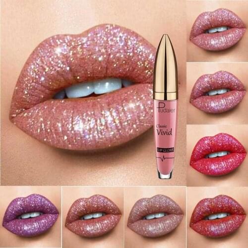 18 Colors Matte Glitter Liquid Lipsticks Diamond Shiny Lip Gloss Waterproof Long Lasting Pearl Lipgloss Women Lip Tint Makeup
