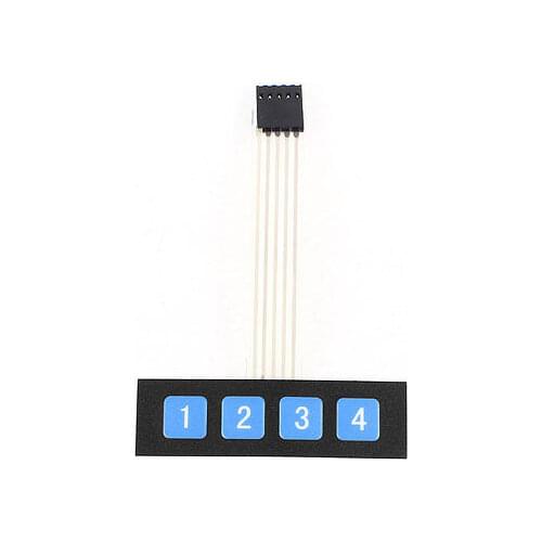 Matrix Array 1x4 4 Keys Flexible Wire Numeral Membrane Switch Keypad Keyboard