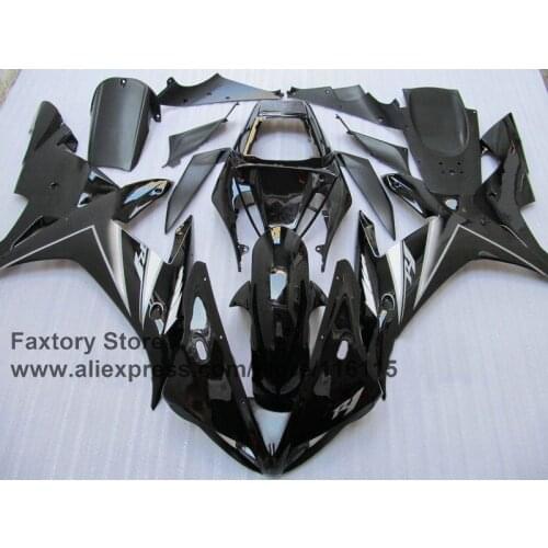 Motorcycle 100% Fit injection factory fairings kits for YAMAHA R1 2002 2003 YZF R1 02 03 black silver fairing parts