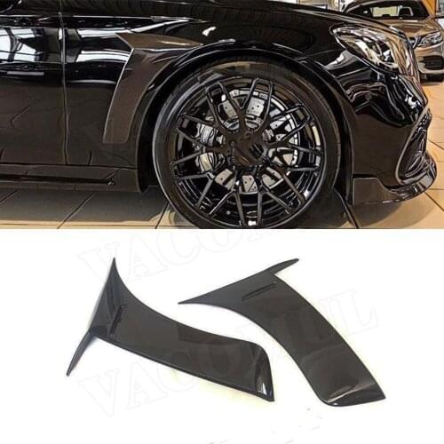 Carbon fiber Front Bumper Side Fender Fins Canards Splitters Moulding Trims for Mercedes Benz S Class W222 S63 S65 AMG 2018 2019