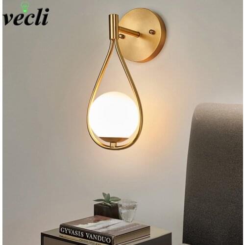 Nordic Minimalist LED Wall Lamp Bathroom bedside Glass Ball Vintage Wall Lights Artistic Indoor Lighting For Staircase Aisle