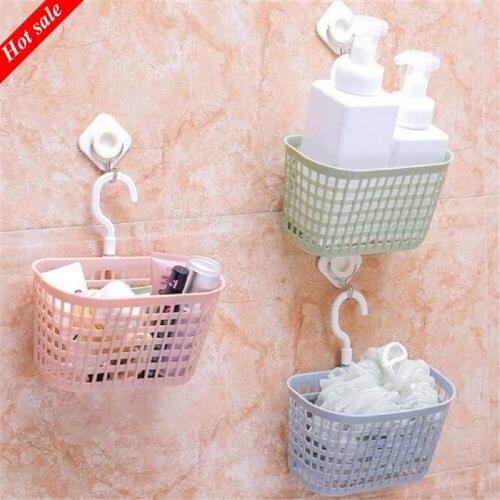 New Plastic Rectangular Rotary Hanging Storage Basket Bathroom Bathing Toiletry Household Kitchen Cosmetic Storage Container