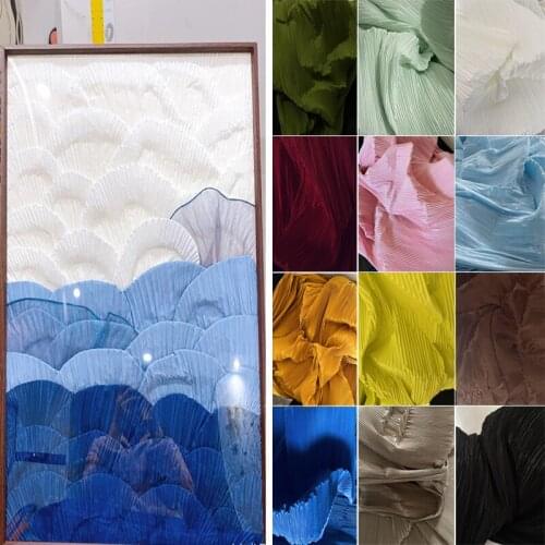 2021 INS Hot Miyake Pleated Style Designer Fabric Creative Shape Handmade DIY Wedding And Home Decor Material Fashion Klein Blue