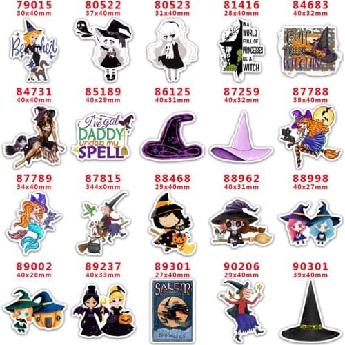 DIY Craft Supplies Sewing Accessories Cartoon Witch Printed Planar Resins Mold 30 Pieces. PR-79015