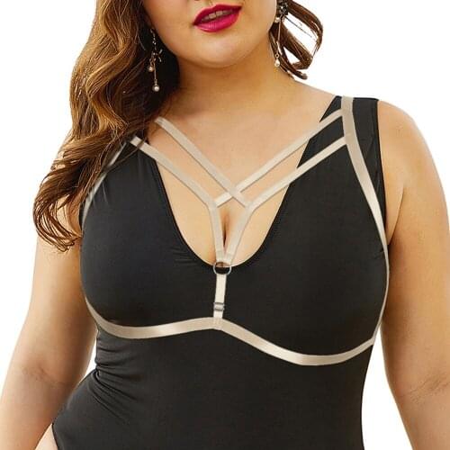 Plump Womens Underwear Sexy Lingerie Plus Size Top Harness Body Stockings Garter Belt Gothic Bondage Garter Belts Costumes