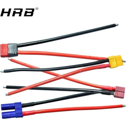 Amass XT60 Plug with 12AWG Wire EC2 EC3 EC5 T Deans Connectors Silicone Wiring MT60 XT60H XT60L Weld Silicon Line RC Cable Parts