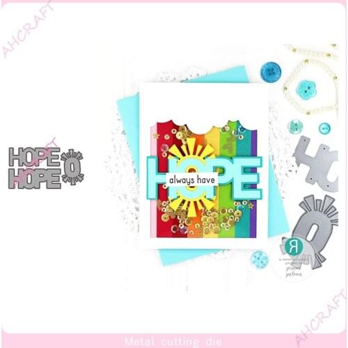 HOPE words Metal Cutting Dies for DIY Scrapbooking Photo Album Decorative Embossing PaperCard Crafts Die2021