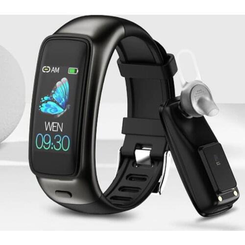 Smart Band+Wireless Bluetooth Earphone HiFi Stereo AI Voice Headset Earuds Heart Rate Blood Pressure Waterproof Smart Bracelet
