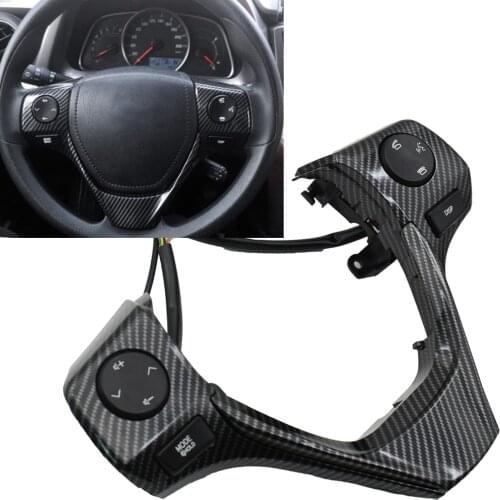 Advanced carbon fiber Steering Wheel buttons 84250-02560 Steering Wheel Switch with cable wire For Toyota Corolla 2014/2015 RAV4