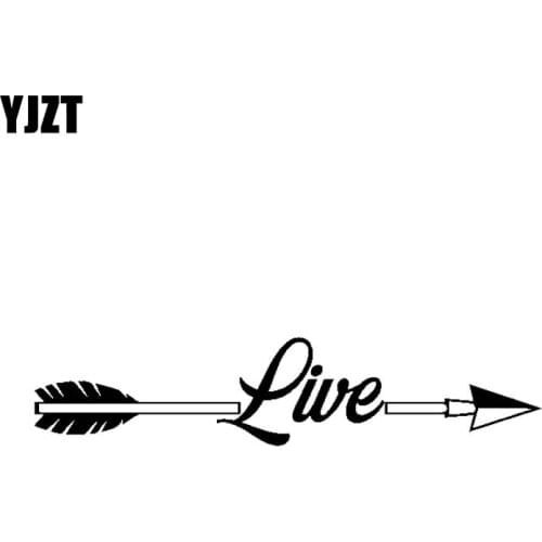 YJZT 12.9CM*2.8CM Car Sticker Live Arrow Safety Vinyl Decal Black Silver C10-02174