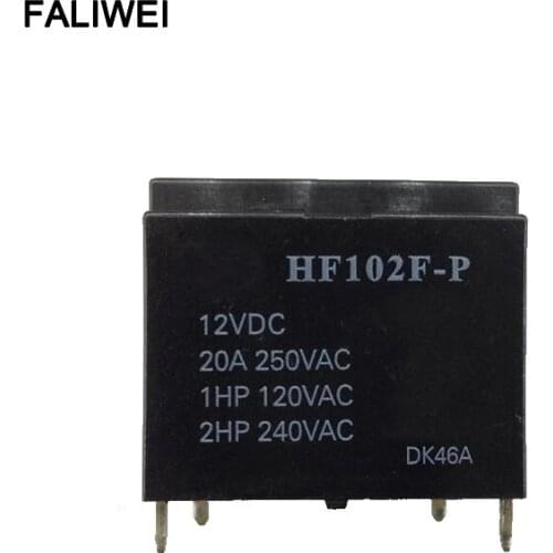 10pcs/lot HF102F-P 12VDC HF-102F-P/12VDC 20A 250VAC good quality