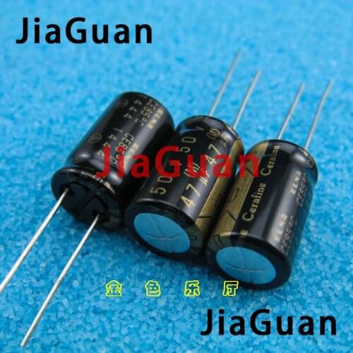 10pcs NEW ELNA Cerafine 47uF/50V 10X16MM ROA 50V 47UF audio electrolytic capacitor 47UF 50V Black gold 50V47UF