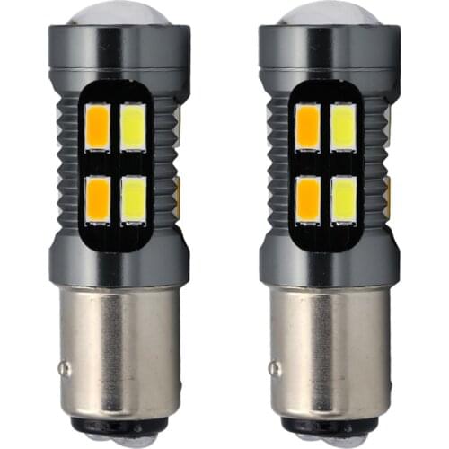2Pcs 1157-20SMD 10W Car Turn Signal Led Lights Automotive White Amber Lamp 6000K 4500K 12V Interior Parts Products DRL Bulb