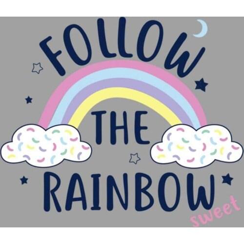 20pcs The Rainbow Vinyl patches Iron On Patch For Clothing T-shirt Jeans Jacket Patchwork Appliques Printed Stickers Motif Badge