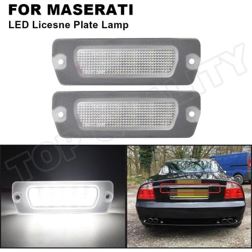 2X For Maserati 4200 / GT For Maserati Granturismo OEM# 198231 White LED License Number Plate Light Lamp Car Accessories SMD