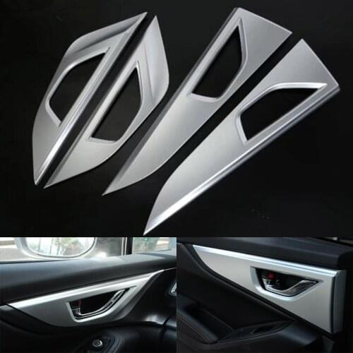 4Pcs/set Car Interior Door Handle Bowl Grab Cover Trim Bezel Styling For Subaru XV 2018 Car-styling Accessories
