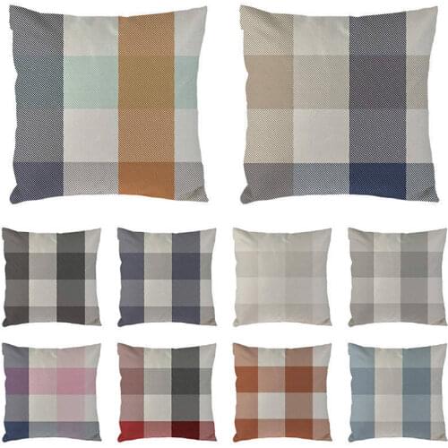 45cm*45cm Farmhouse Buffalo Check Plaid Throw Pillow Covers Cushion Case Cotton Linen easter pillow Blue pillows decorative 1730