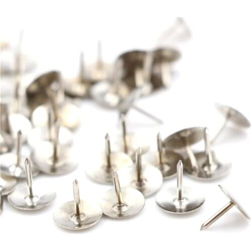 80Pcs Silver Reusable Smooth Steel Heads Photo Push Pins Resist Rust Corkboard Thumb Tacks Wholesale