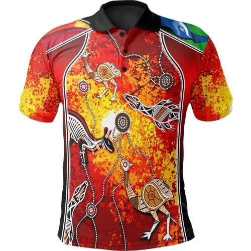 ABORIGINAL Australia Culture Art 3D Printed High Quality New Polyester Fiber Men Female Collar Polo Shirt Tee Tops Anti Shrink