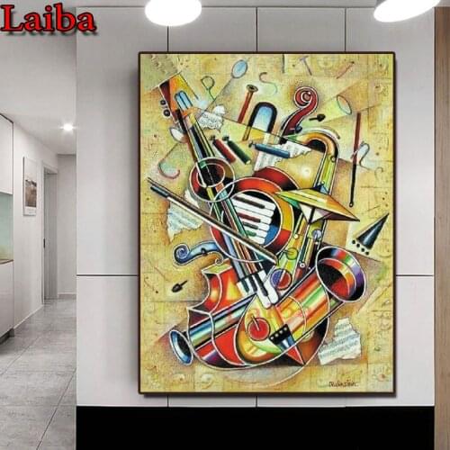 DIY 5D Diamond Embroidery Musical instrument Painting mosaic Full square Diamond painting Cross Stitch abstract Music character