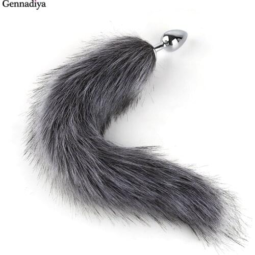 Stainless Steel Anal Plug Fox Tail Anal Butt Plug Ass Stimulator Mini Bullet Vibrator Prostate Massager Sex Toys for women