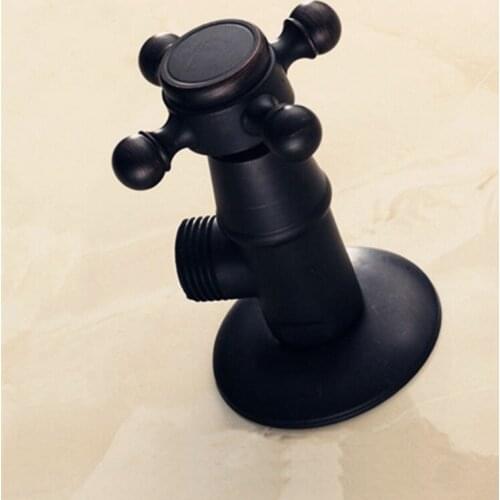 Antique Copper mixing valve triangle valves, Black bronze angle filling valve vintage, European brass water stop / inlet valve