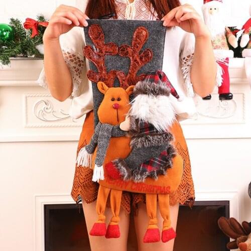 Large Christmas Stockings Gifts For Children Santa Socks Xmas Sock Candy Bags Bag Fireplace Christmas tree Hanging Decoration