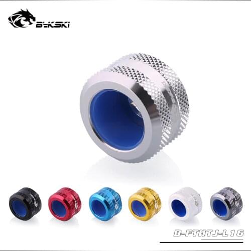 BYKSKI Hard Tube Fitting OD16mm Enhanced Anti-off Rubber Hand Compression Copper Fitting G1/4' use for PMMA/PETG Rigidity Tube