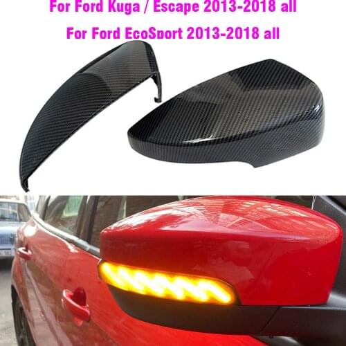 For Ford Kuga Escape C520 EcoSport 2013-2018 Focus 3 MK3 SE ST RS Gloss Black Side Wing Rearview Mirror Cover Case Caps US