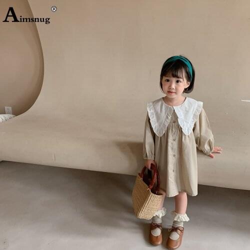 Children Fashion Sweet Plaid Dress Long Sleeve Girls Knee-Length Party Dresses 2021 Patchwork Saliva Ruffles Princess Dress