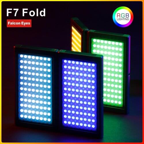 Falcon Eyes F7 Fold LED Light 24W Pocket RGB APP On Camera Portable For Video/Studio/Youtube Photography Lighting Fill Lamp