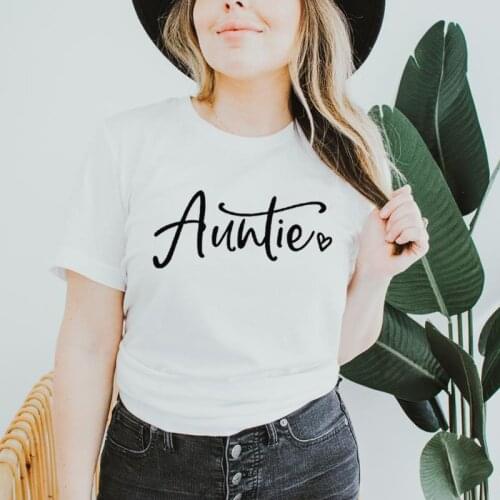 Auntie T Shirts Women Cute Aunt Gift Tee Funny Graphic Shirts 2021 Fashion Girls Casual Short Sleeve Tee Top Harajuku L