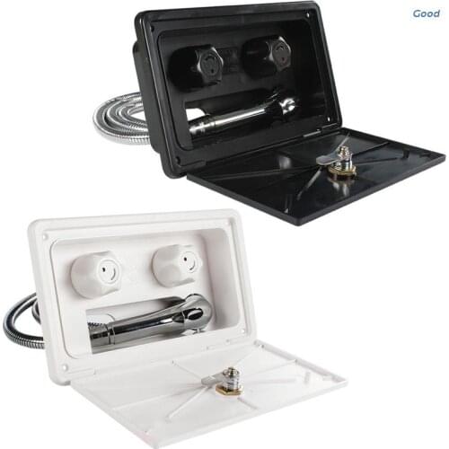 White/Black RV Exterior Shower Box Kit with Lock Boat Marine Camper Motorhome Caravan Accessories