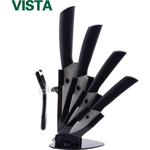 Kitchen knives Ceramic Knives Accessories set 3" Paring 4" Utility 5" Slicing 6" chef Knife+Holder+Peeler White Blade