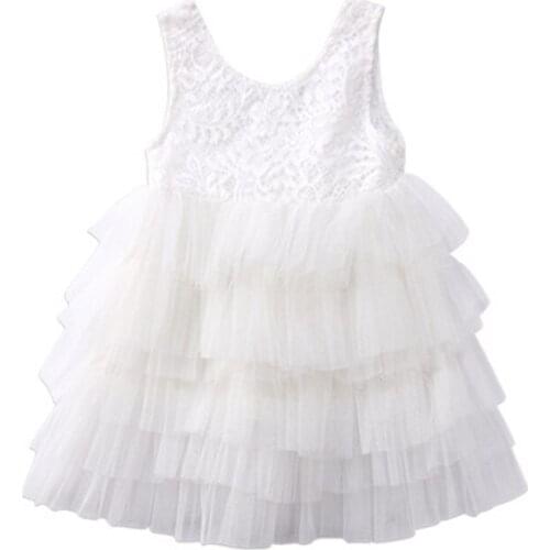 Summer Toddler Kids Baby Girls Lace Dress Party Prom Bridesmaid Party Pageant Dresses Kids Dresses For Girls Cotton Sleeveless