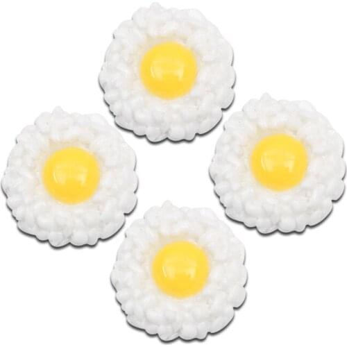LF 20Pcs 25mm Resin Poached Egg Decoration Crafts Flatback Cabochon Embellishments For Scrapbooking Kawaii Cute Diy Accessories