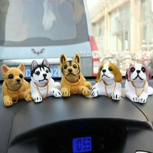 Cute Car Doll Husky Beagle St Bernard Shepherd Shake Head Dog Decoration Car Interior Decoration Creative Gift Tabletop Ornament