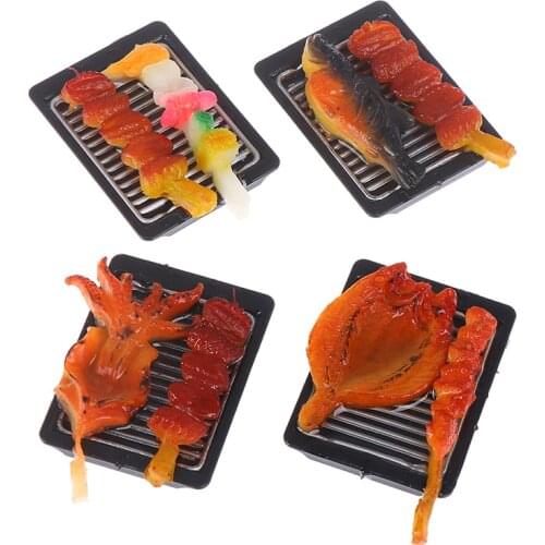 1Pc 1/6 Scale Dollhouse Miniature Simulation Barbecue BBQ Food Toy Pretend Play food Kitchen Accessories Toys