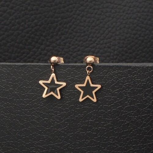 Fashion Simple Stainless Steel Jewelry Rose Gold Color Earrings Joker For Woman And Girl Elegant Personality EFCZBHBC