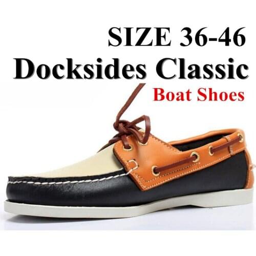 Men Genuine Leather Driving Shoes,Docksides Classic Boat Shoe,Brand Design Flats Loafers For Homme Femme Women A178