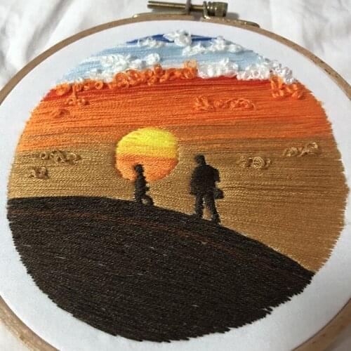 3D Cross Stitch Kits Handmade Crafts 3D Embroidered Needlework Set DIY Handcraft Beginner Cross Stitch Kit Sewing Accessories