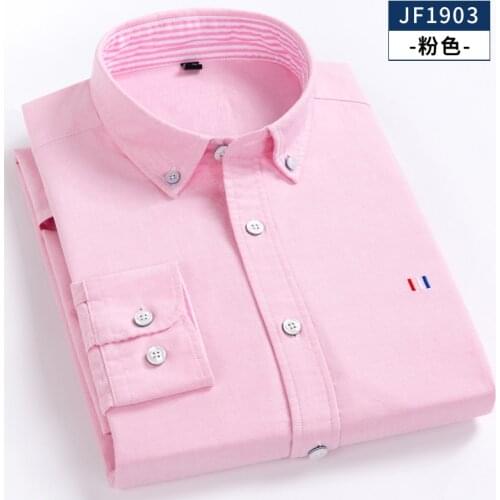 2021 New Men Shirt Male Cloth Patchwork Collar Long Sleeve 100% Cotton Oxford Regular Fit 5XL Casual Business Solid DA519
