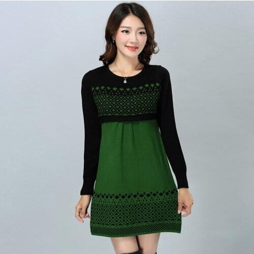 2021 New Autumn Winter Dress New Knit Pullover Sweater Ladies Sexy Short Dress Loose Plus Size Bottom Sweater Female Knitwear