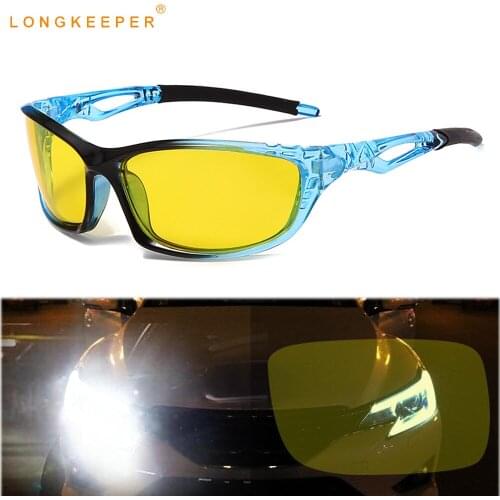 LongKeeper New Night Vision Glasses Men Polarized Sunglasses Yellow Lens Anti-glare Sun Glasses Classic Fishing Driver Goggles