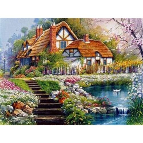 Scenery Landscape DIY Cross Stitch Embroidery 11CT Kits Needlework Craft Set Cotton Thread Printed Canvas Home Sell