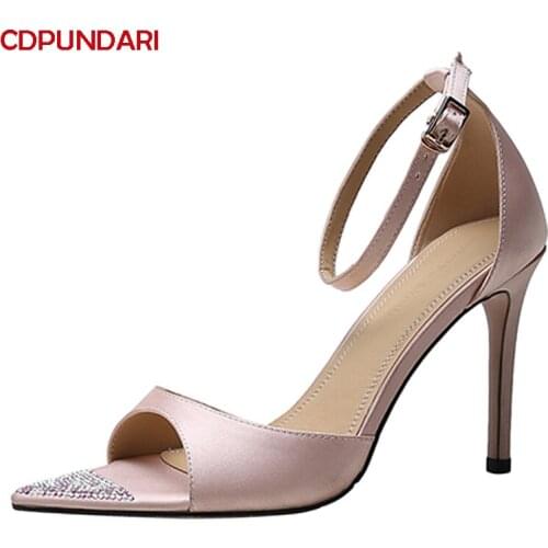Sexy Stiletto High Heels Sandals Silk Women Summer Party Shoes Ladies Sandales Femmes été nouveau 2021 Sandalias Mujer