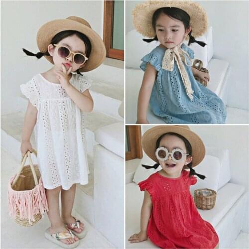 Girls Dress New Summer Brand Girls Clothes Casual Kids Princess Dress Hollow Party Dress Children Clothing For Baby 3-7Y