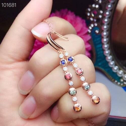 The Best Anniversary Gift Sapphire Earring Natural And Real 925 Sterling Silver Sapphire Earring