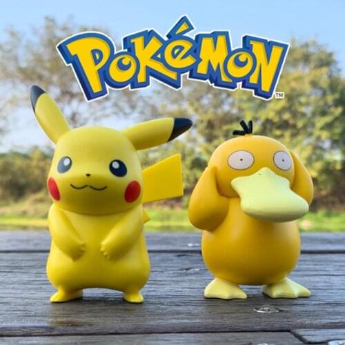 Tomy 6 style Pokemon Charmander Cleffa Pikachu Squirtle Bulbasaur Psyduck Model Action Figure One Piece Dolls Toy