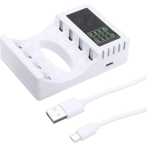 Universal Black 4 Slots USB Rechargeable Smart Battery Charger 4-slot Fast Charging For AA AAA NI-MH NI-CD Batteries Charger